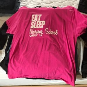 Eat, Sleep, Nursing School, Repeat Pink T-Shirt